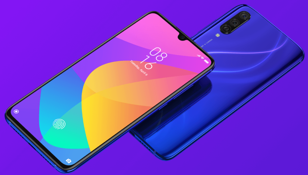 Xiaomi Mi 9 Lite na cor azul.