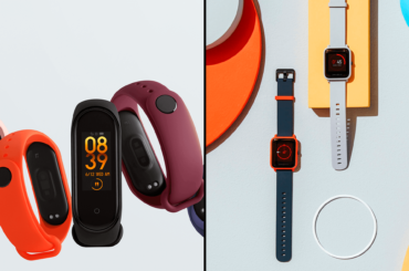 Comparação entre os modelos Mi Band 4 e Amazfit Bip.