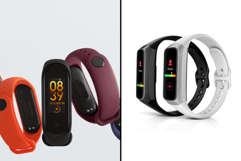 Xiaomi Mi Band 4 comparada à Samsung Galaxy Fit.