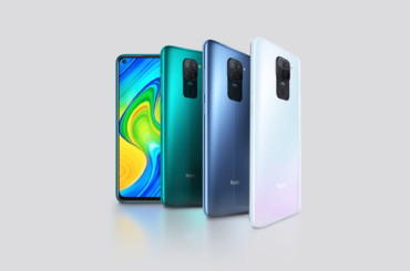 Xiaomi Redmi Note 9 nas cores verde, cinza e branco