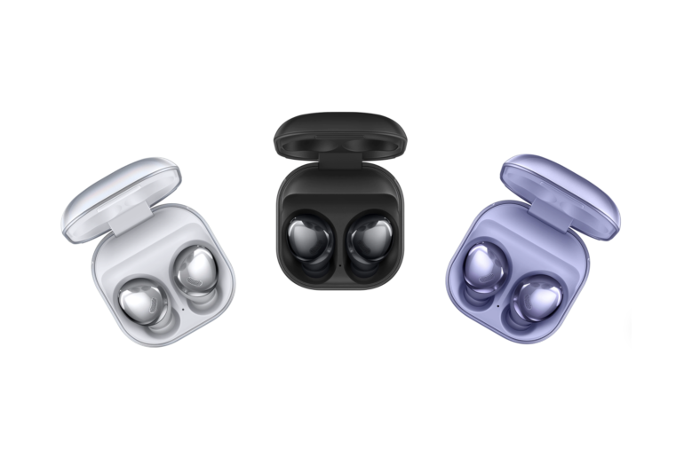 Galaxy Buds Pro nas cores branca, preta e violeta