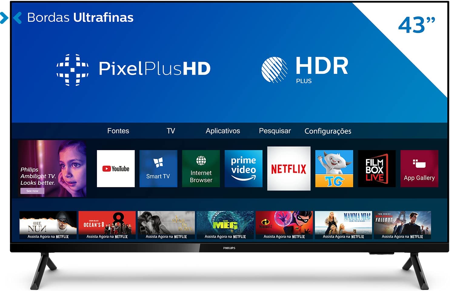 Modelo de smart tv full HD da Philips