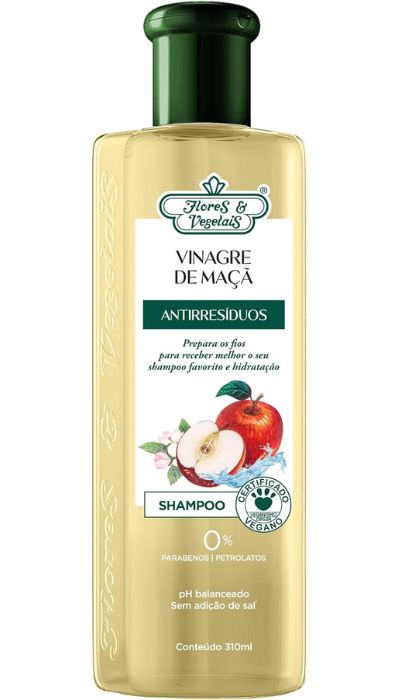 Shampoo antirresíduos Flores & Vegetais Vinagre De Maçã