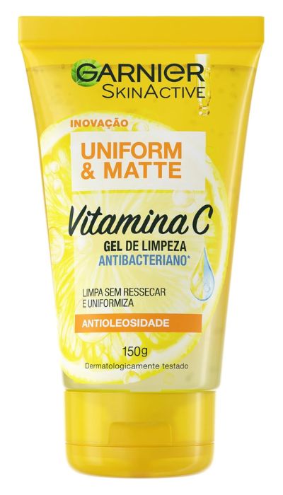 gel de limpeza Garnier Uniform & Matte Vitamina C